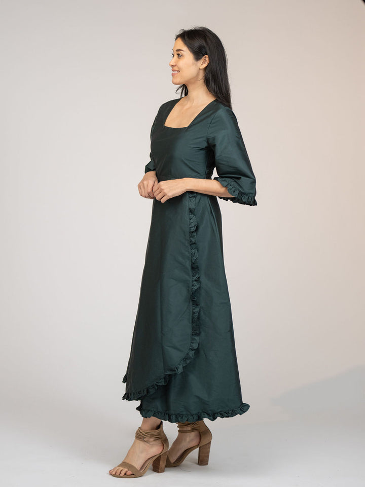 The Waverly Dress | Forest Taffeta