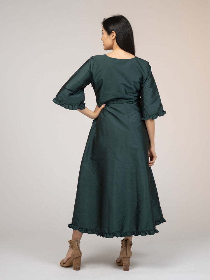 The Waverly Dress | Forest Taffeta