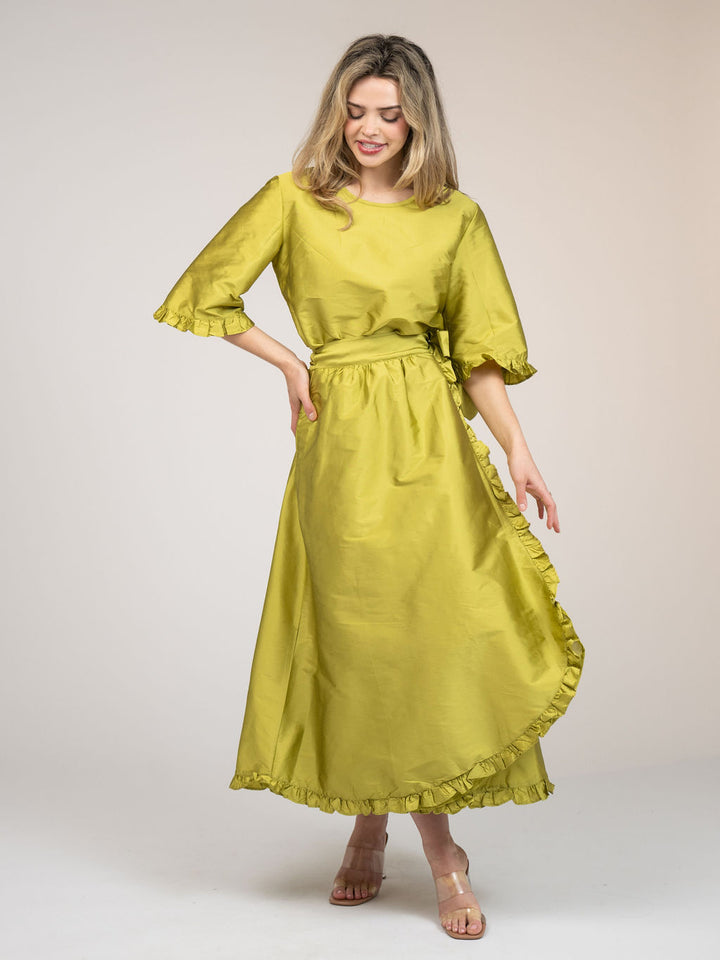 The Waverly Skirt | Chartreuse Taffeta