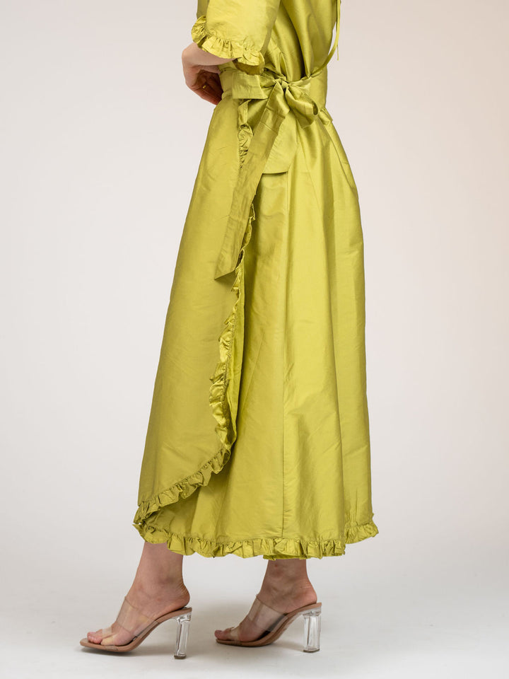 The Waverly Skirt | Chartreuse Taffeta