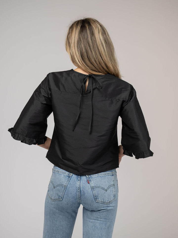 The Waverly Top | Black Taffeta