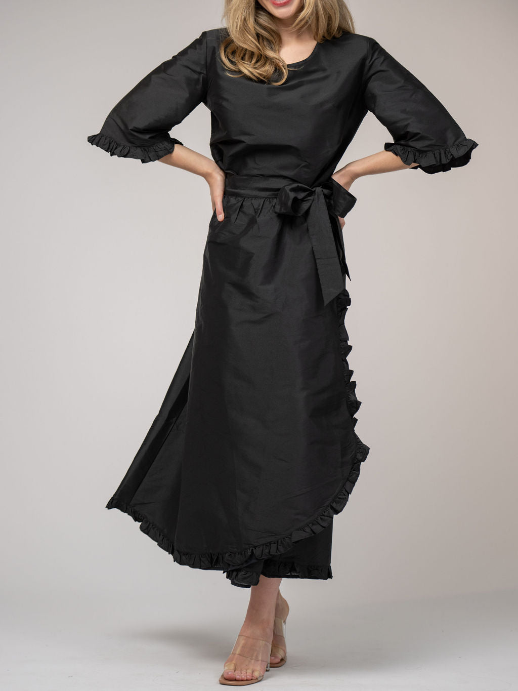 The Waverly Skirt | Black Taffeta