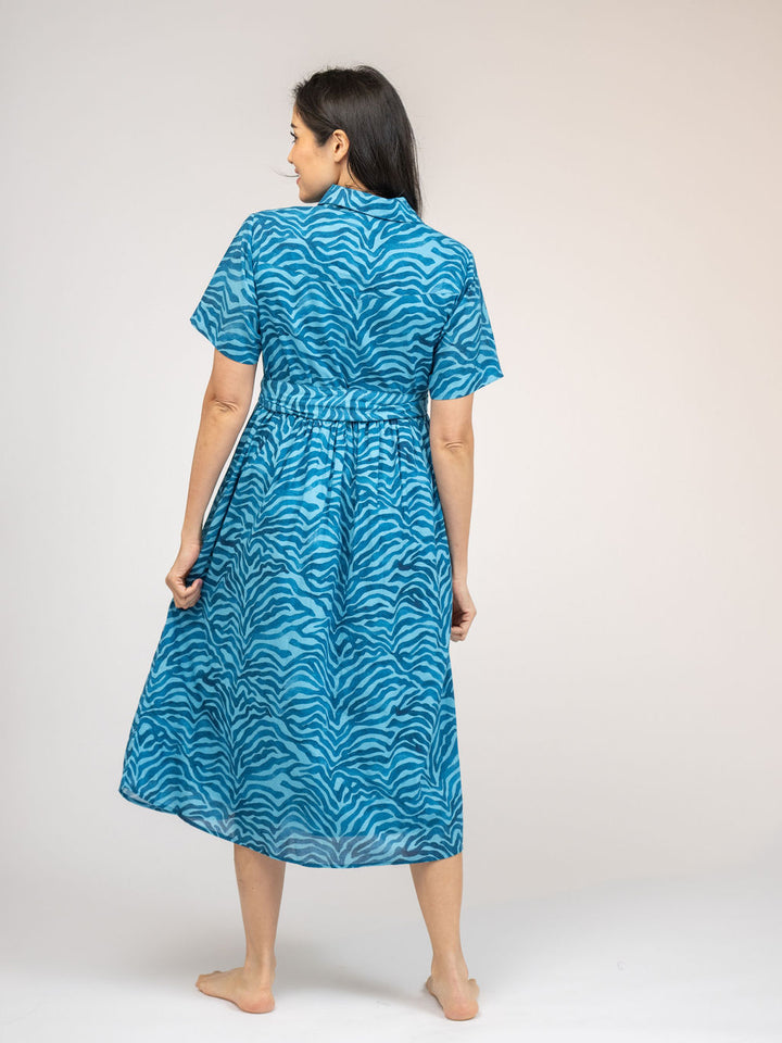 The Elle Midi Dress | Blue Zebra