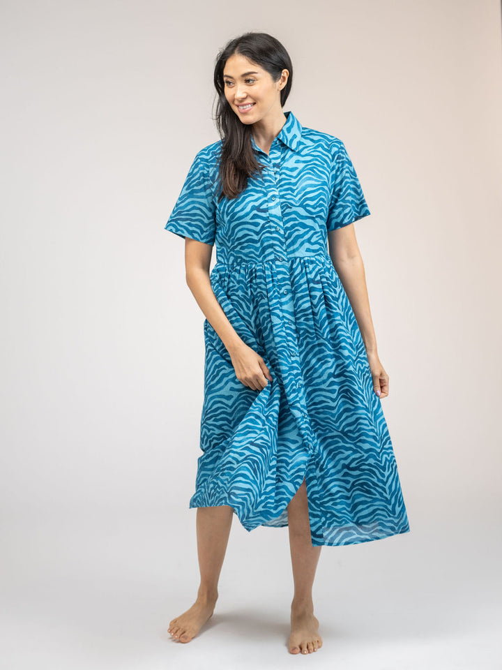 The Elle Midi Dress | Blue Zebra