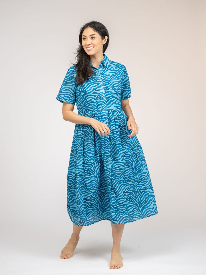 The Elle Midi Dress | Blue Zebra