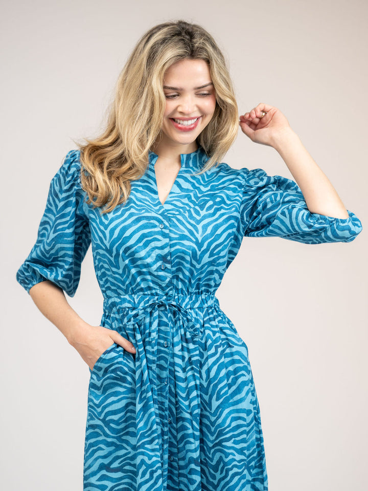 The Lily Midi Dress | Blue Zebra