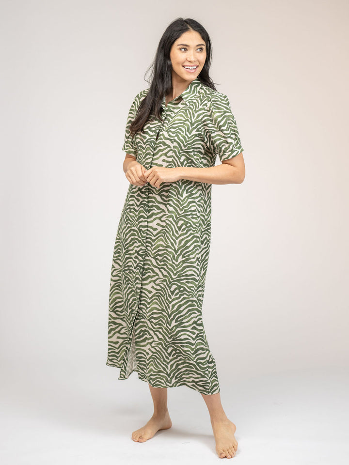 The Kris Dress | Green Zebra