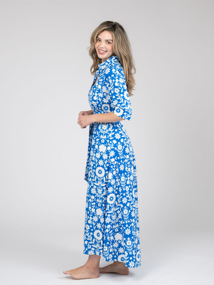 The Eloise Dress | Cobalt Folk Flower