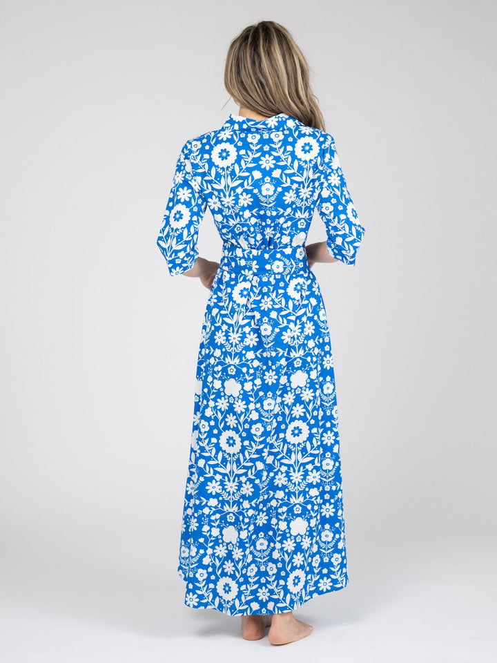 The Eloise Dress | Cobalt Folk Flower