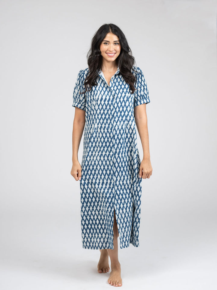 The Kris Dress | Blue India Resist