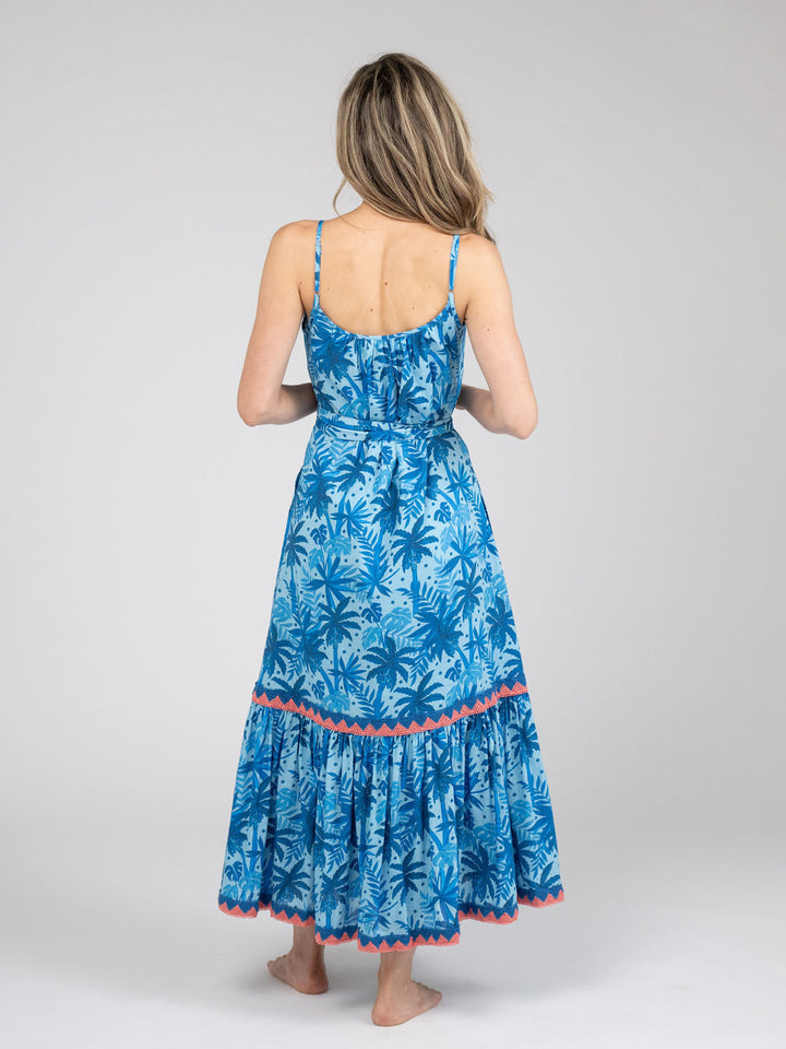 The Sunny Dress | Blue Palm Leaf