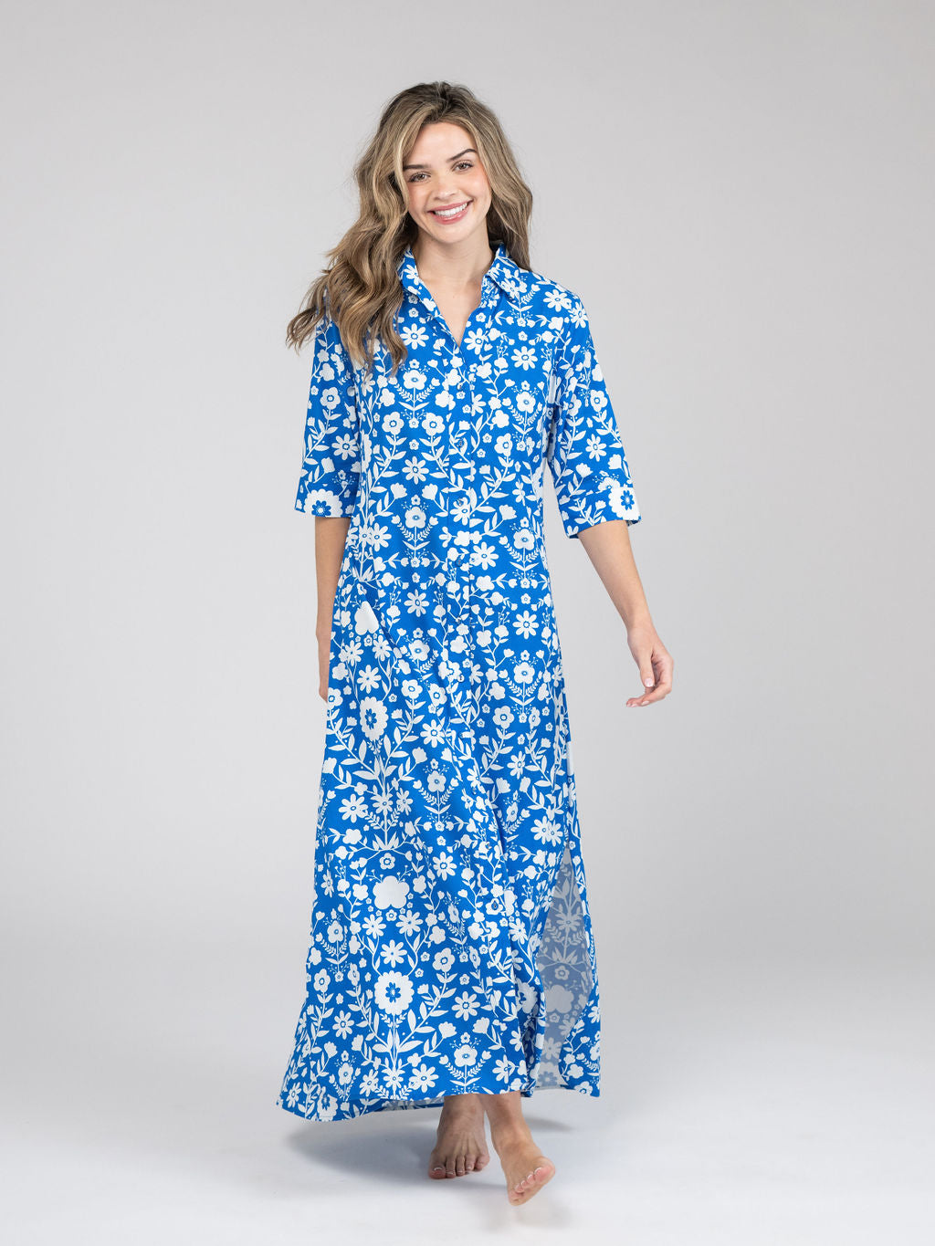 The Eloise Dress | Cobalt Folk Flower