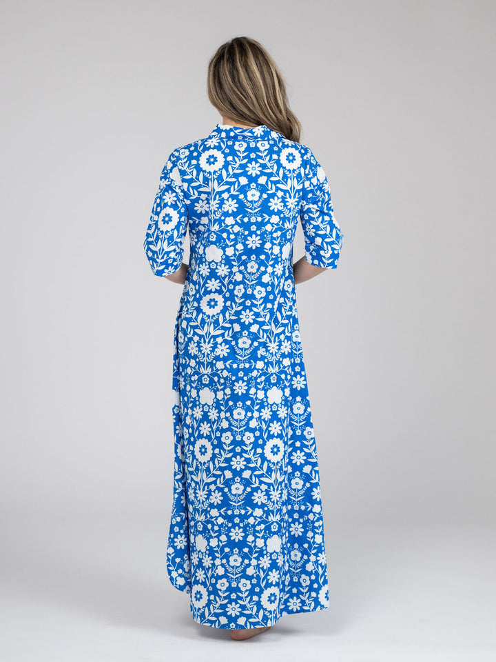 The Eloise Dress | Cobalt Folk Flower
