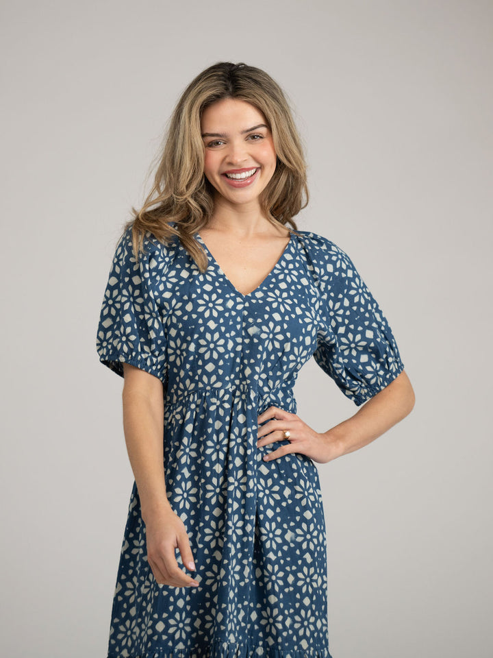 The Poppy Dress | Navy Star India Resist