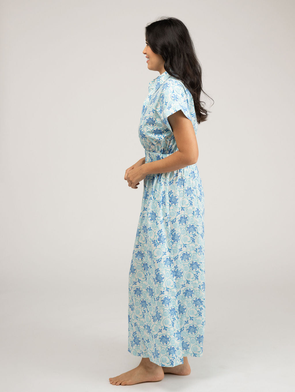 The Lisa Maxi Dress | White Garden Swirl
