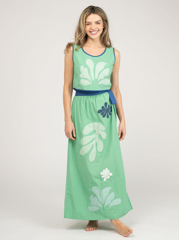 The Beach Tank | Green Aqua Appliqué