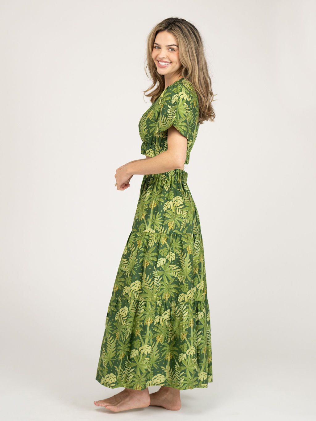 The Abby Set | Dark Green Palm Leaf