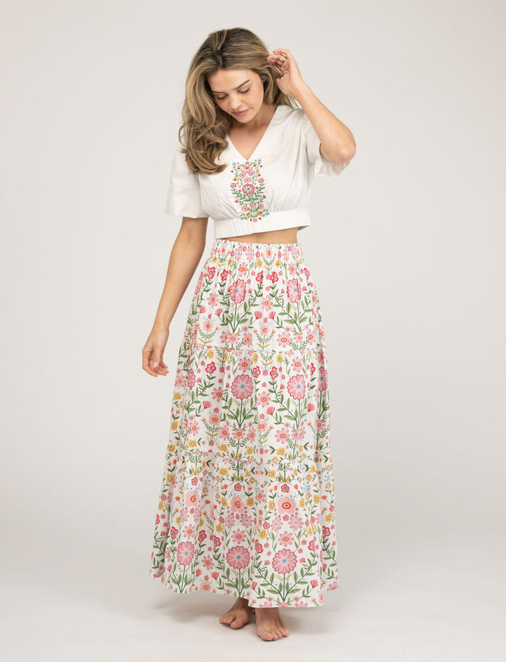 The Abby Skirt | Pink Folk Flower