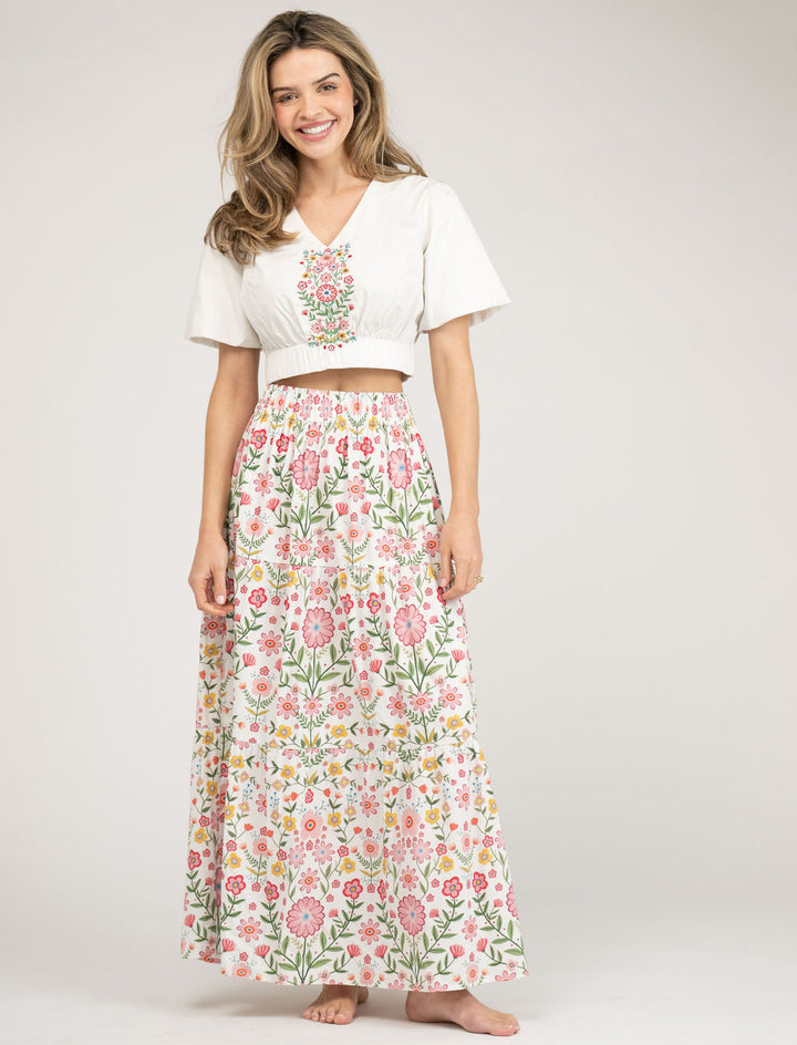 The Abby Top | Pink Folk Flower