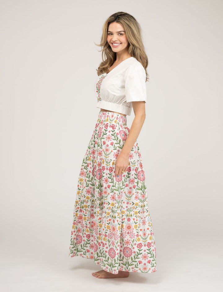 The Abby Top | Pink Folk Flower