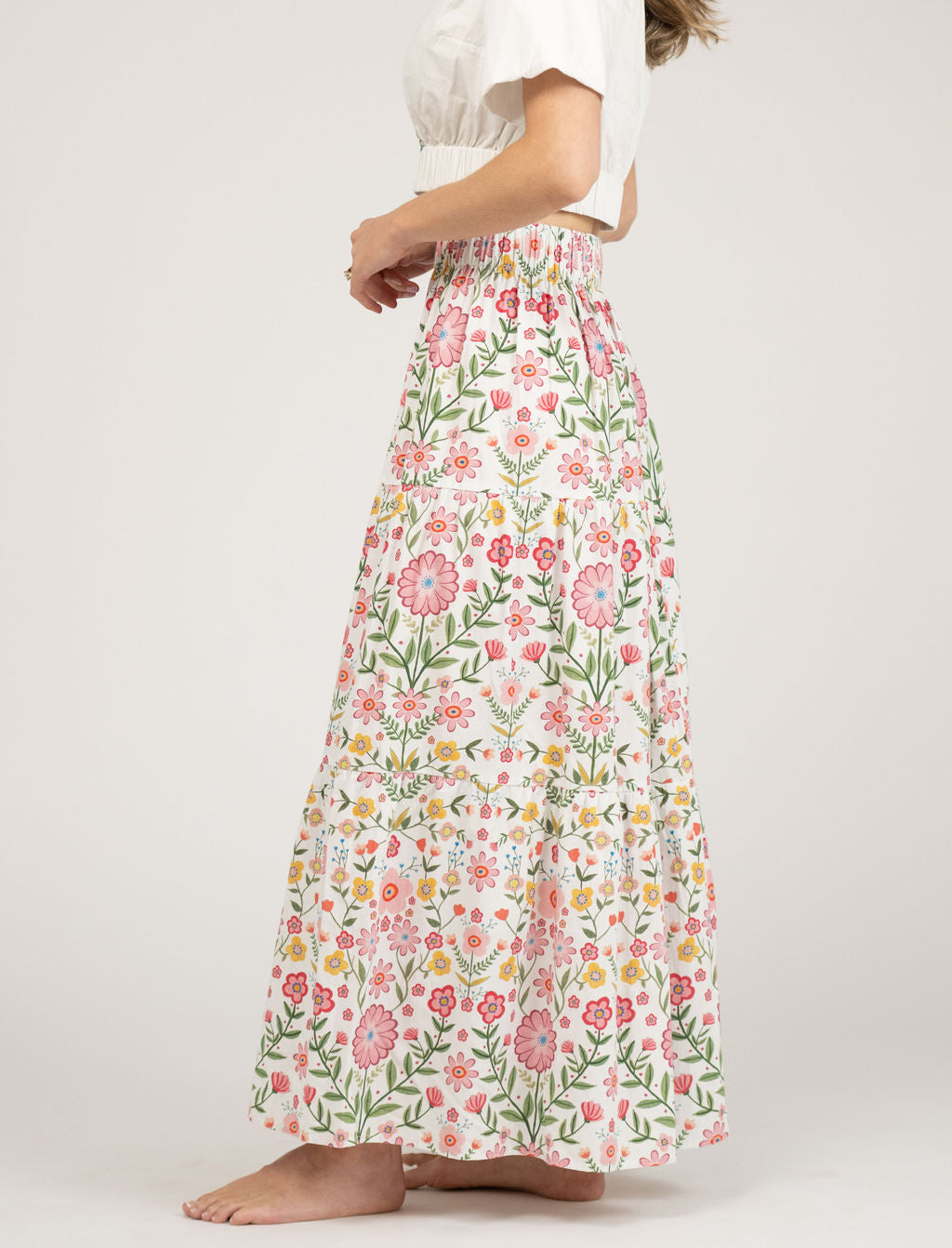 The Abby Skirt | Pink Folk Flower