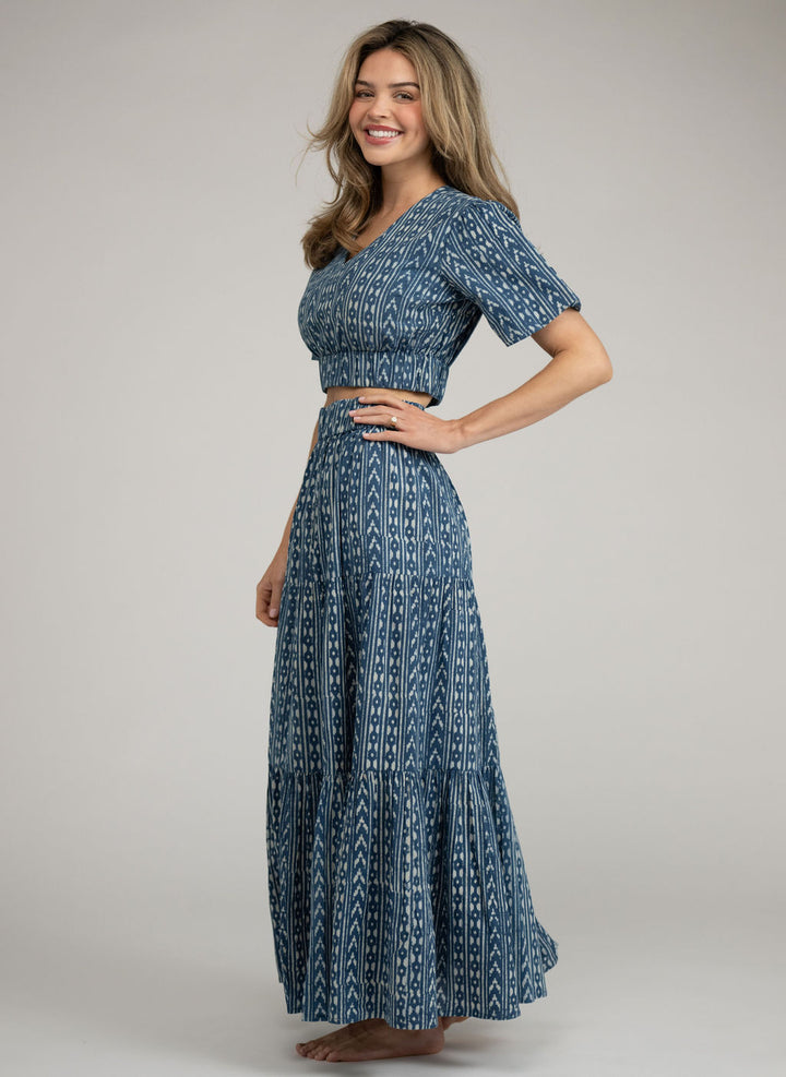The Abby Set | Navy Stripe India Resist
