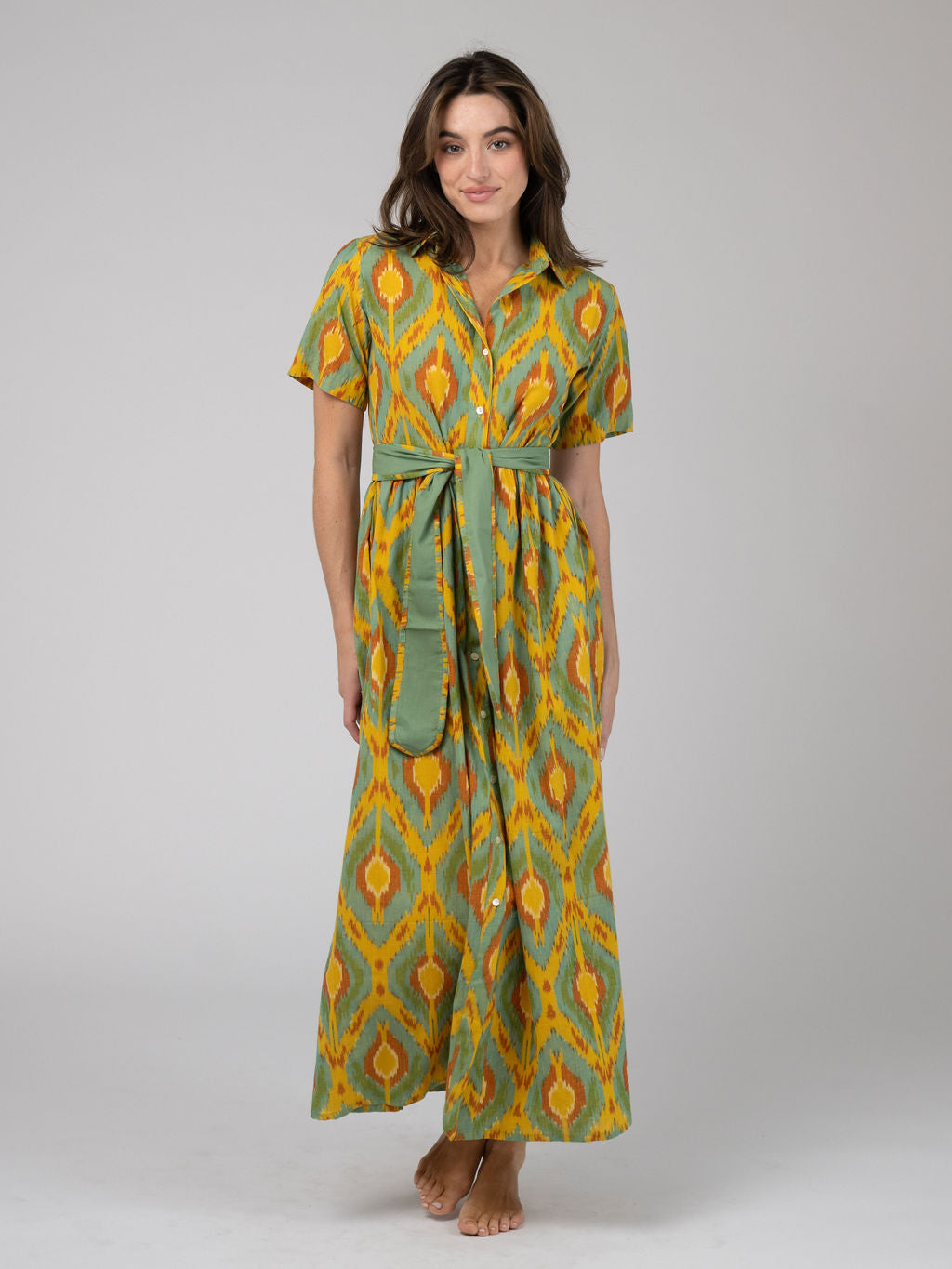 The Elle Maxi Dress | Eco Yellow Ikat