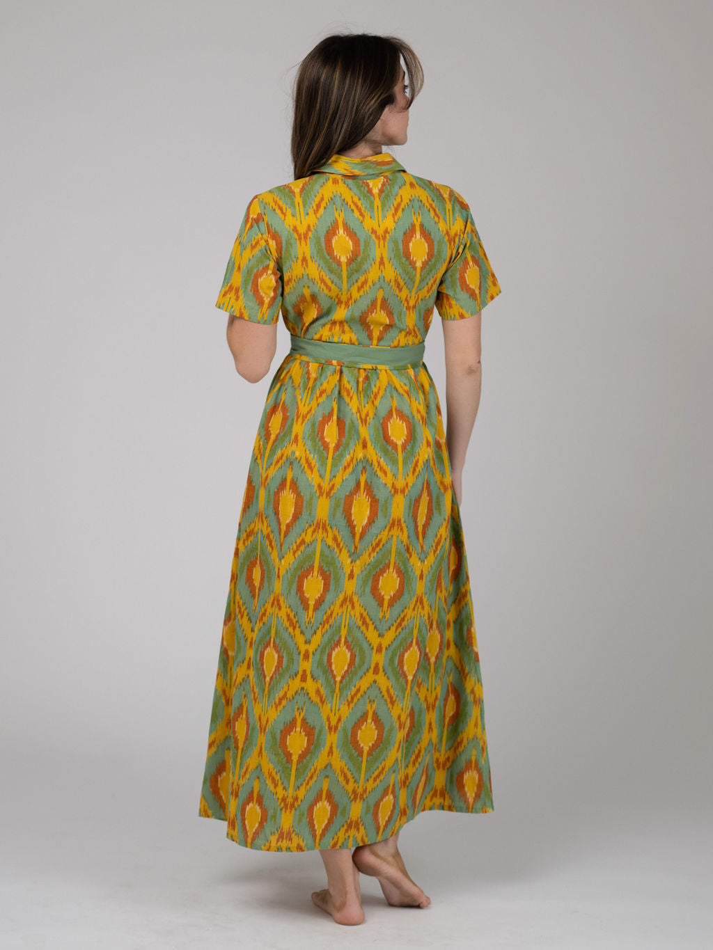 The Elle Maxi Dress | Eco Yellow Ikat