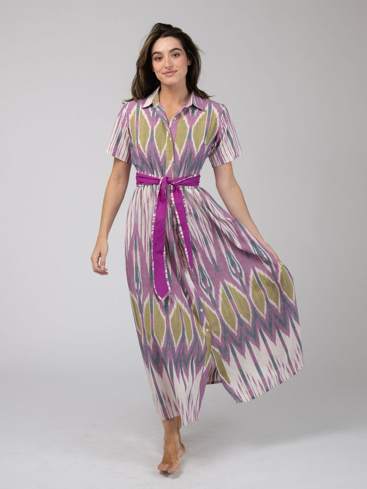 The Elle Maxi Dress | Eco Purple Ikat