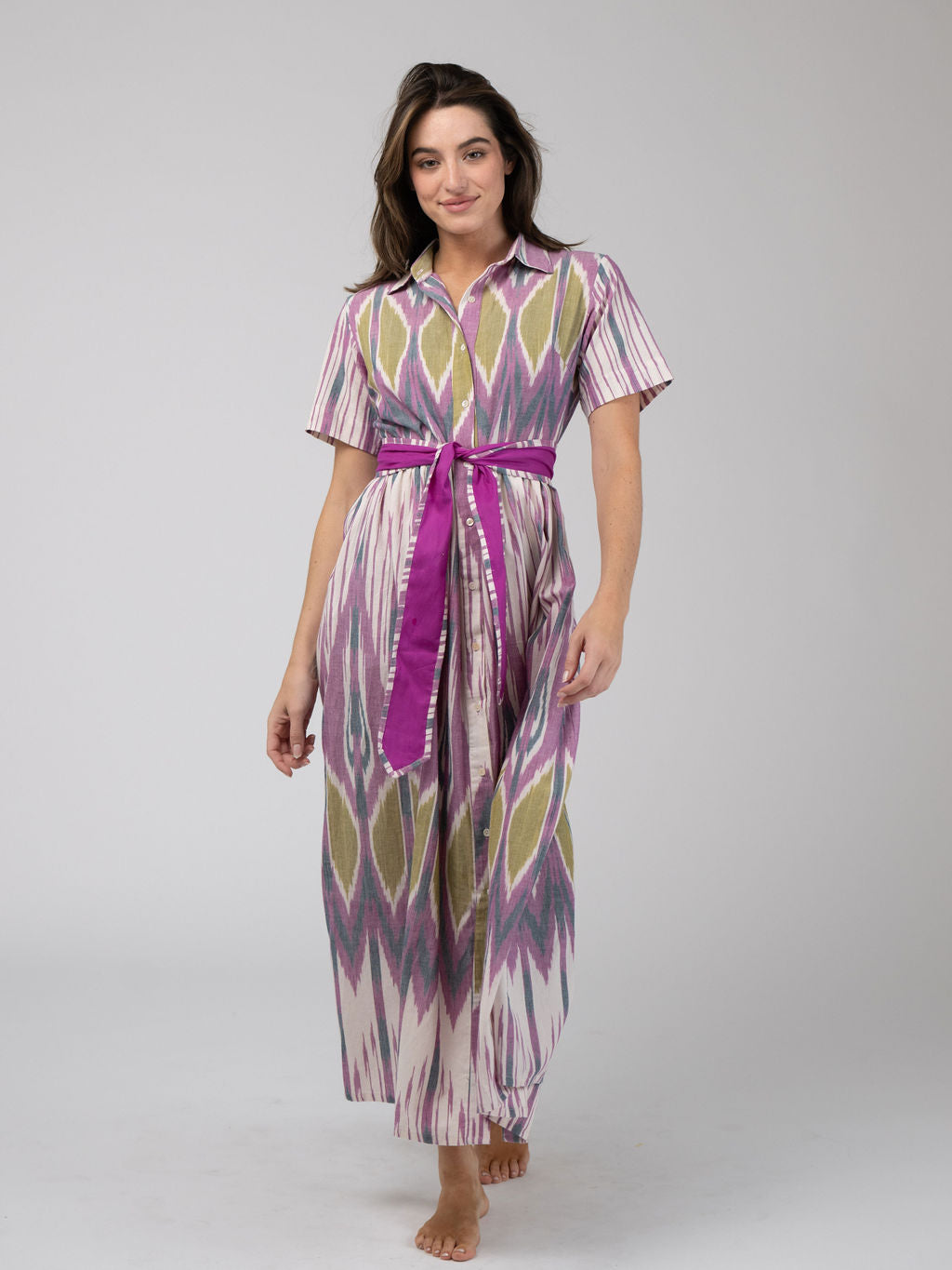 The Elle Maxi Dress | Eco Purple Ikat