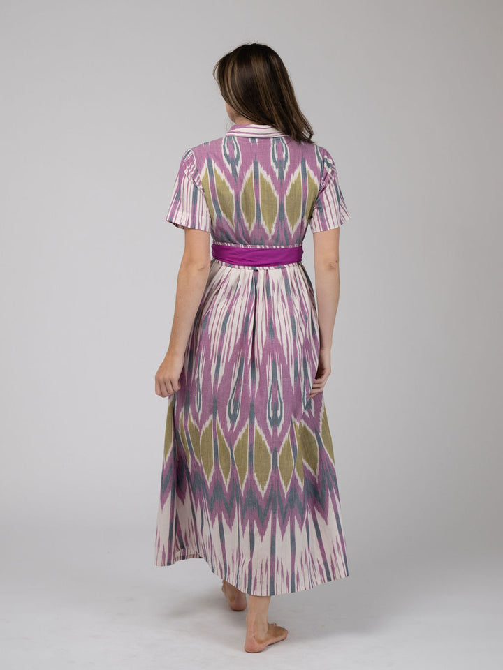 The Elle Maxi Dress | Eco Purple Ikat