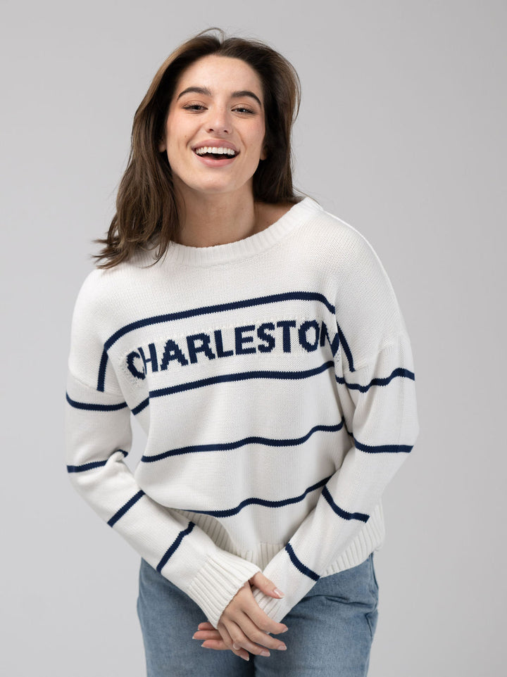 Charleston Sweater in Ivory Stripe