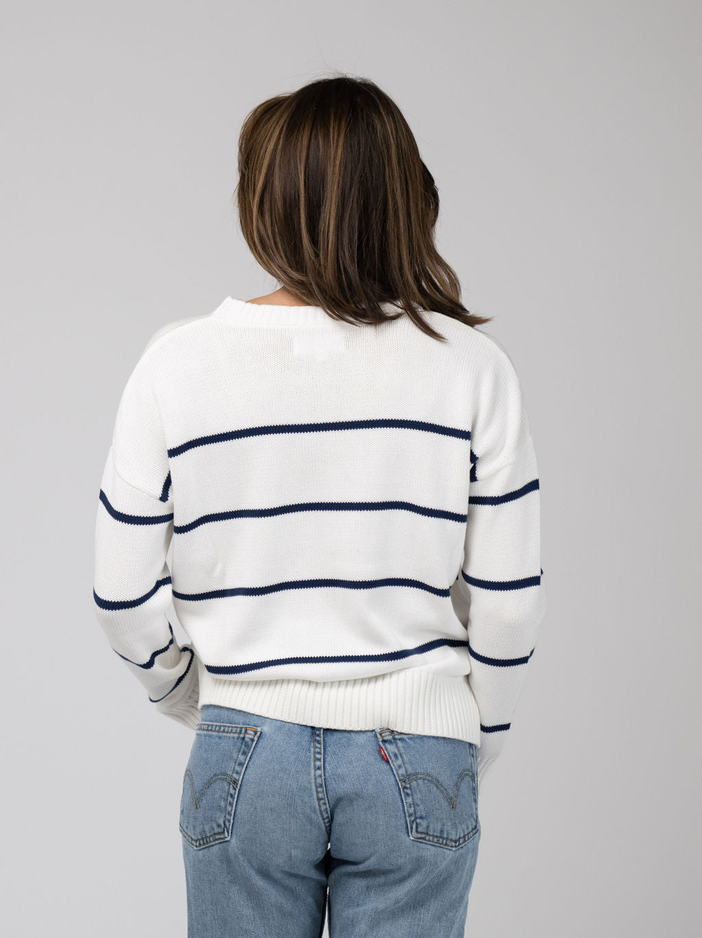 Charleston Sweater in Ivory Stripe