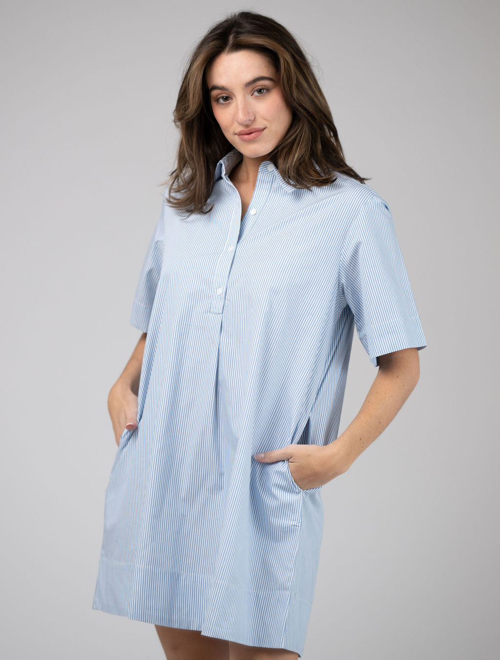 The Sconset Shirt Dress | Blue Stripe