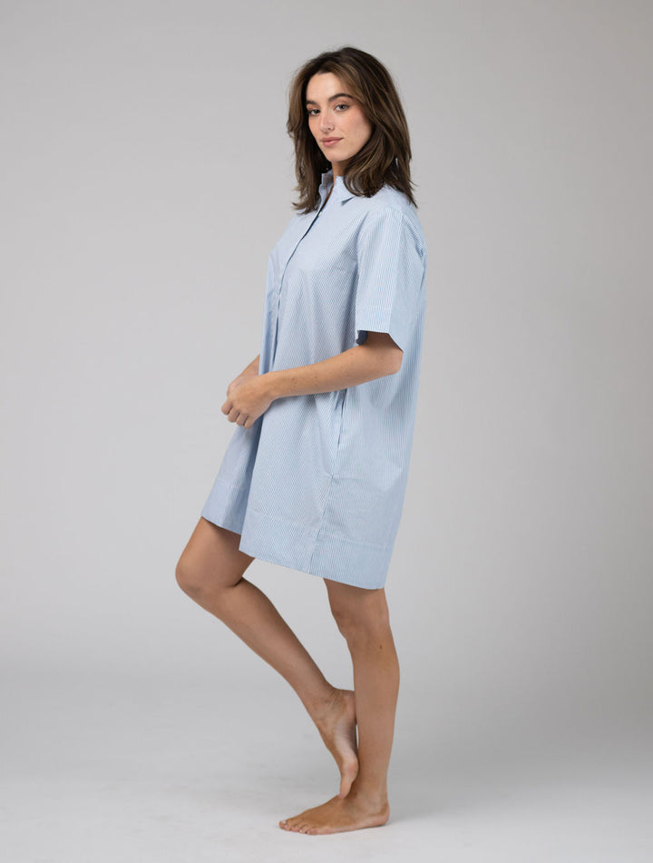 The Sconset Shirt Dress | Blue Stripe