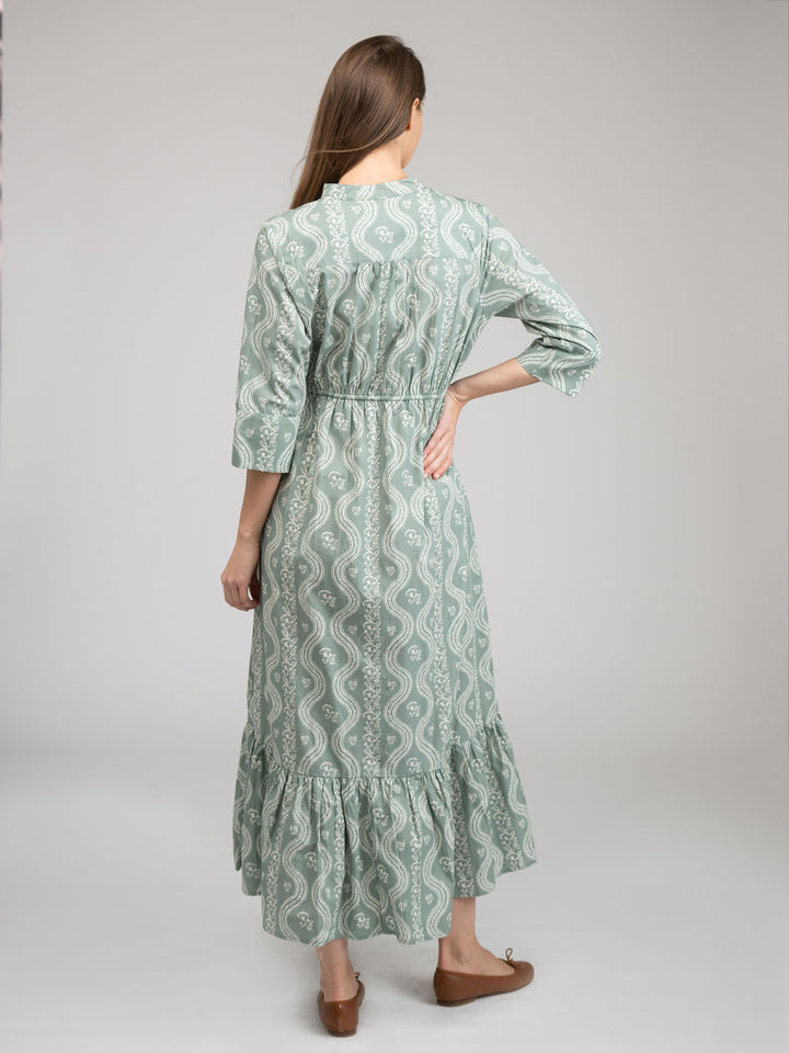 The Christie Dress | Sage Virginia Stripe