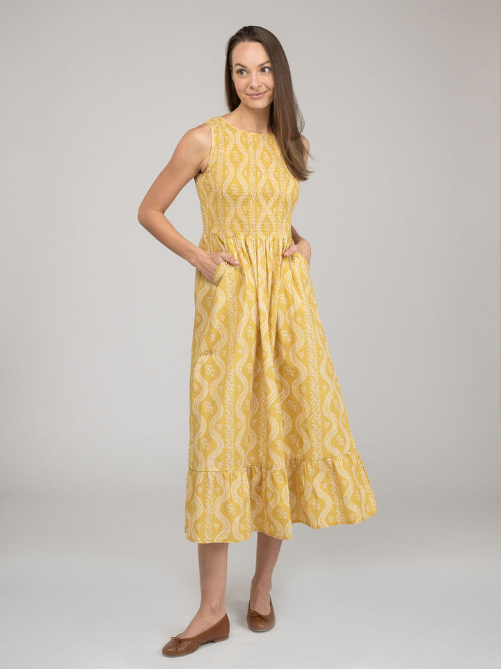 The Margot Dress | Marigold Virginia Stripe