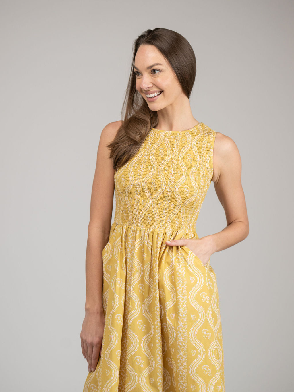 The Margot Dress | Marigold Virginia Stripe