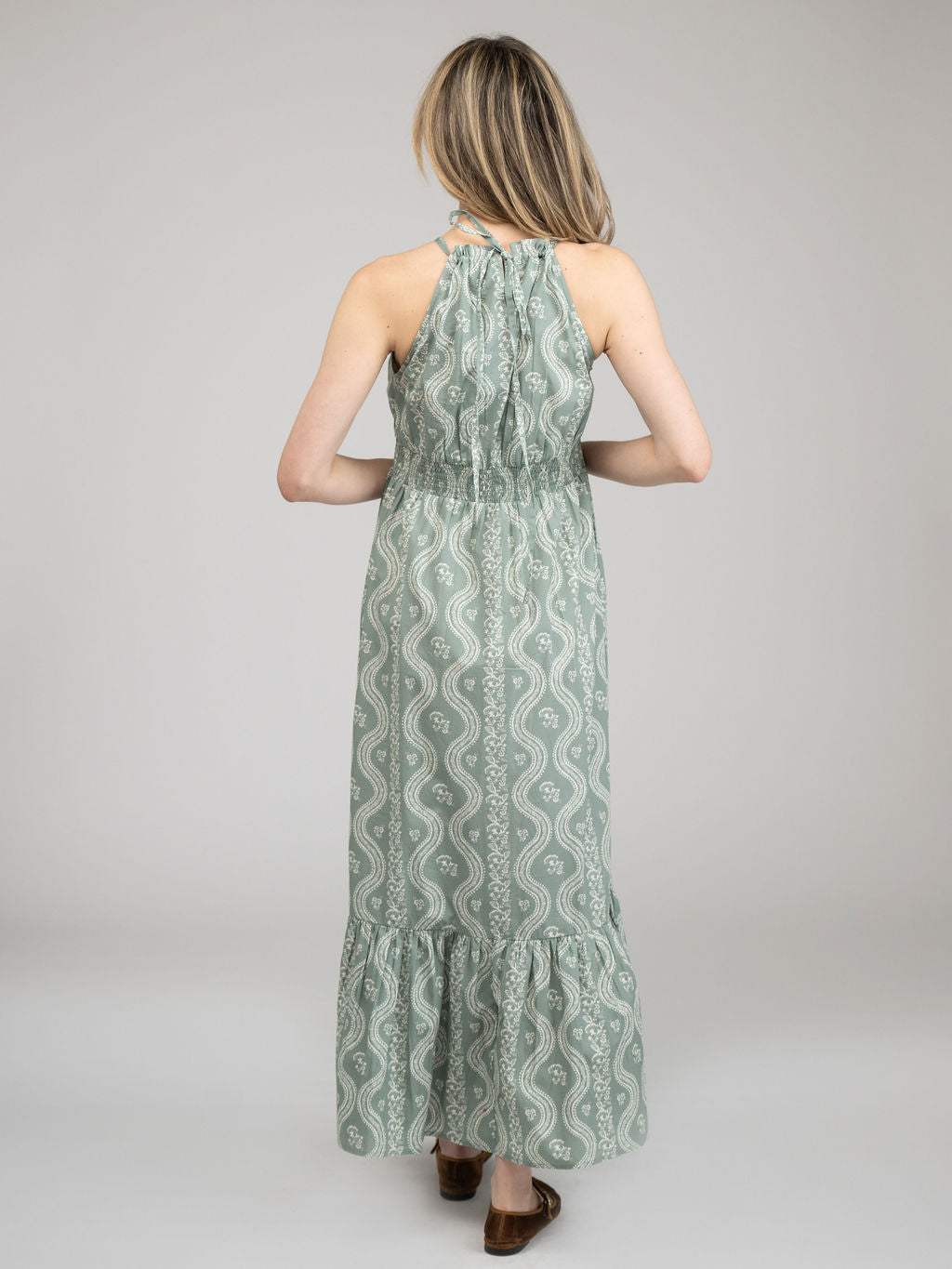The Jenna Dress | Sage Virginia Stripe