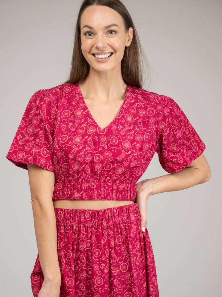 The Abby Top | Maroon Cosmo