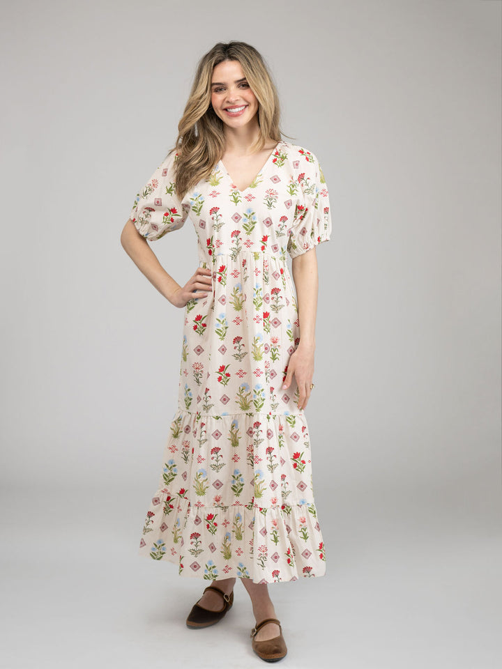 The Poppy Dress | Ivory Buti Flower