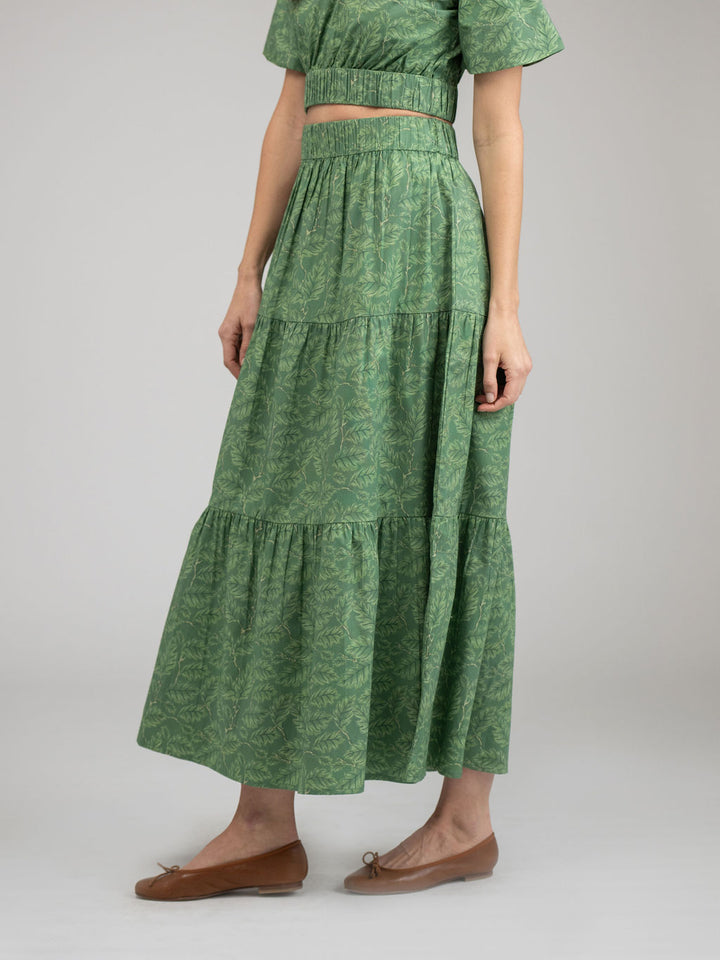 The Abby Skirt | Green Foliage