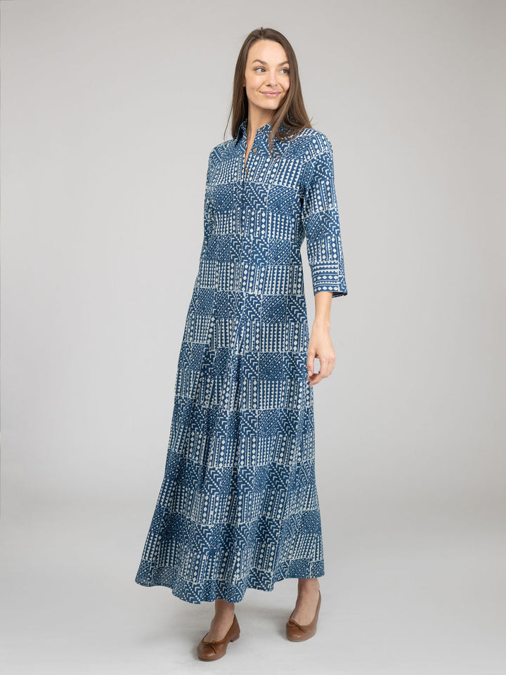 The Alexa Dress | Blue Fall Resist