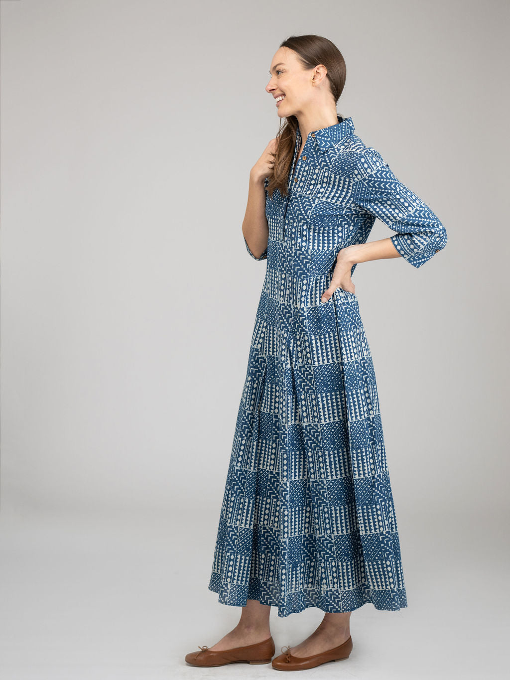 The Alexa Dress | Blue Fall Resist
