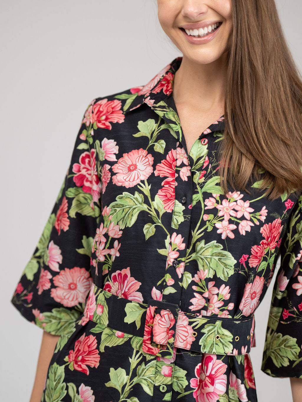 The Mary Jane Dress | Black Fancy Flower