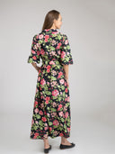 The Mary Jane Dress | Black Fancy Flower