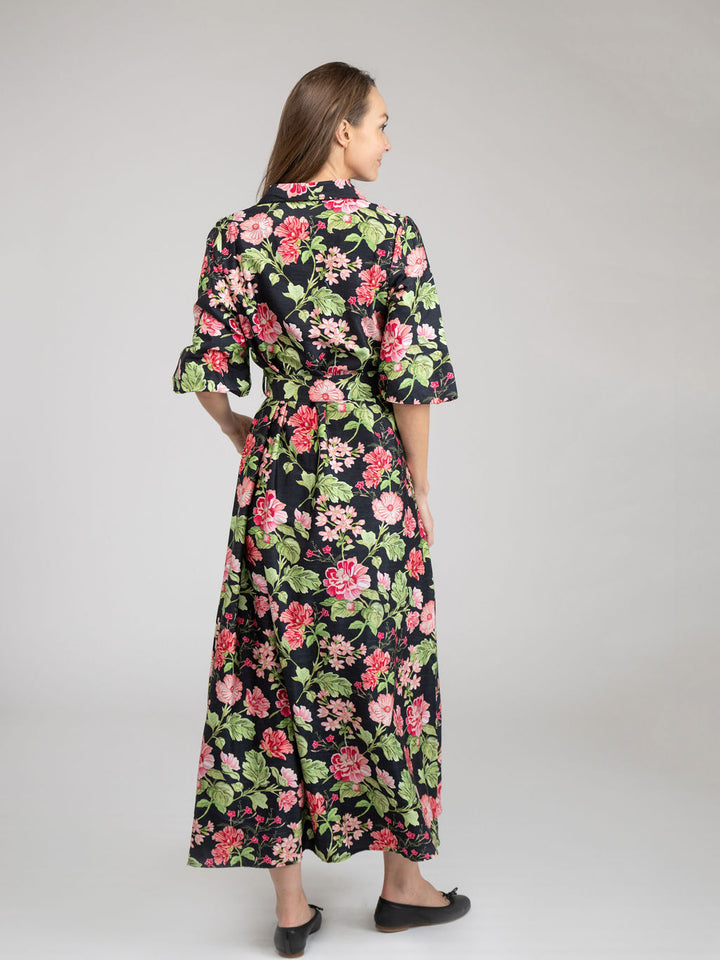 The Mary Jane Dress | Black Fancy Flower
