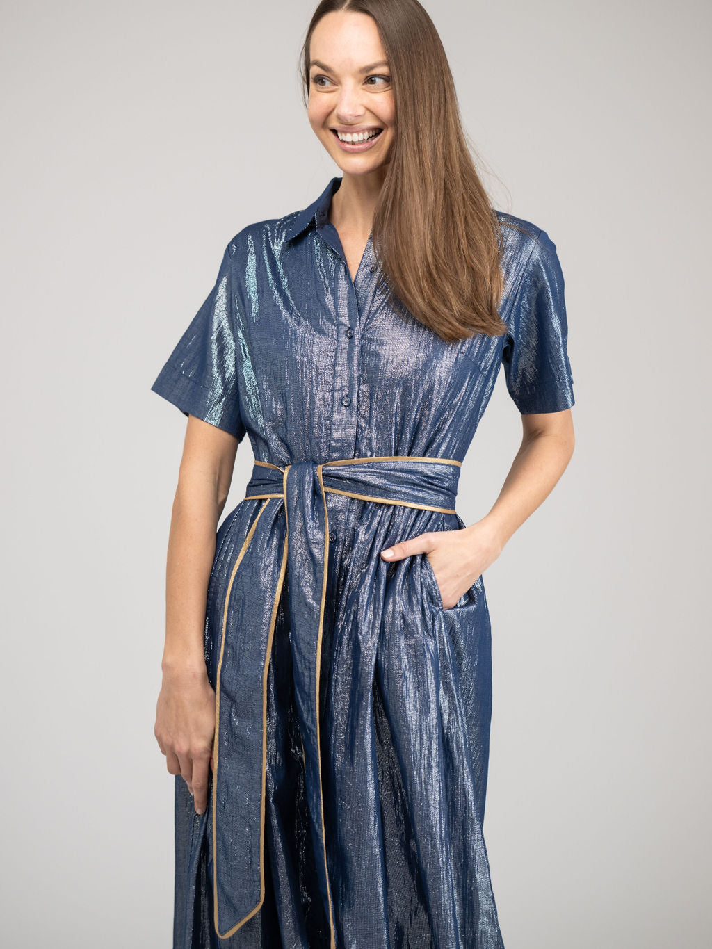 The Elle Maxi Dress | Navy Shine