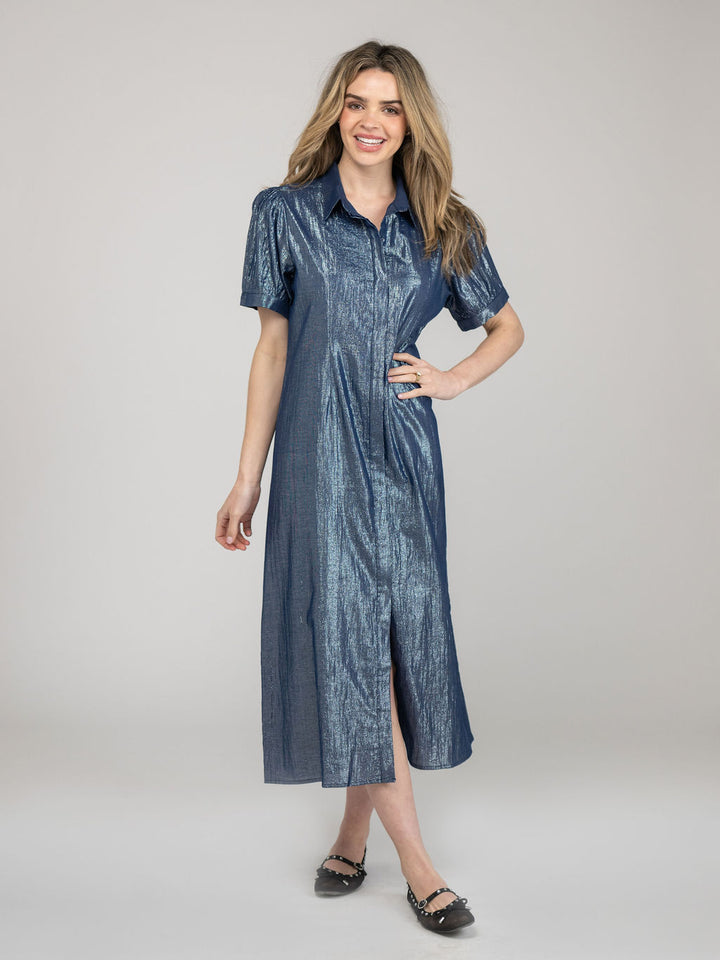 The Kris Dress | Navy Shine