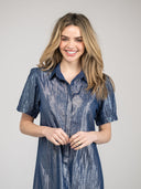 The Kris Dress | Navy Shine